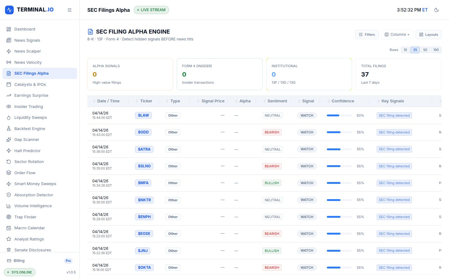 SEC Filings Alpha